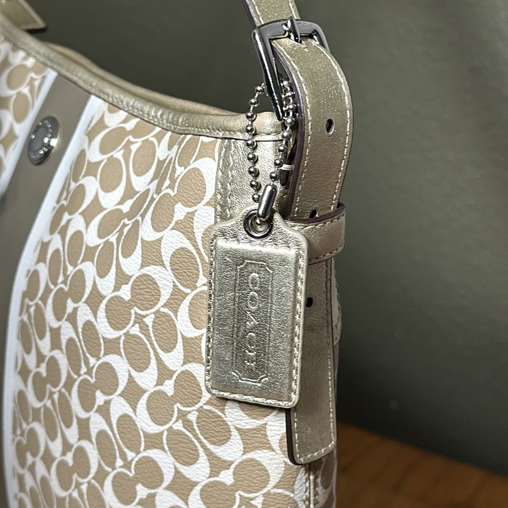 COACH Chelsea Heritage Stripe Hobo/Shoulder Bag - Picture 9 of 17